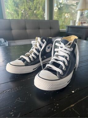 Navy Blue High-Top Converse Sneakers